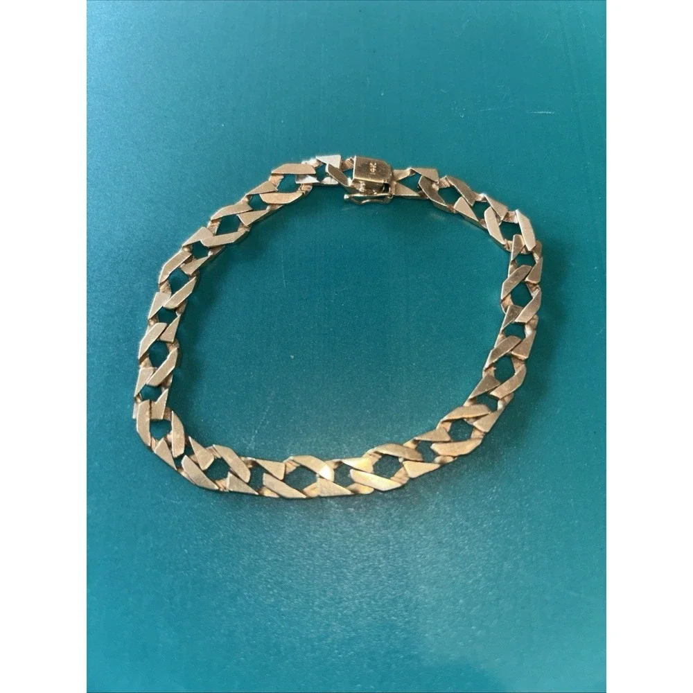 Gold 14k Vintage Men's Curb Link Bracelet